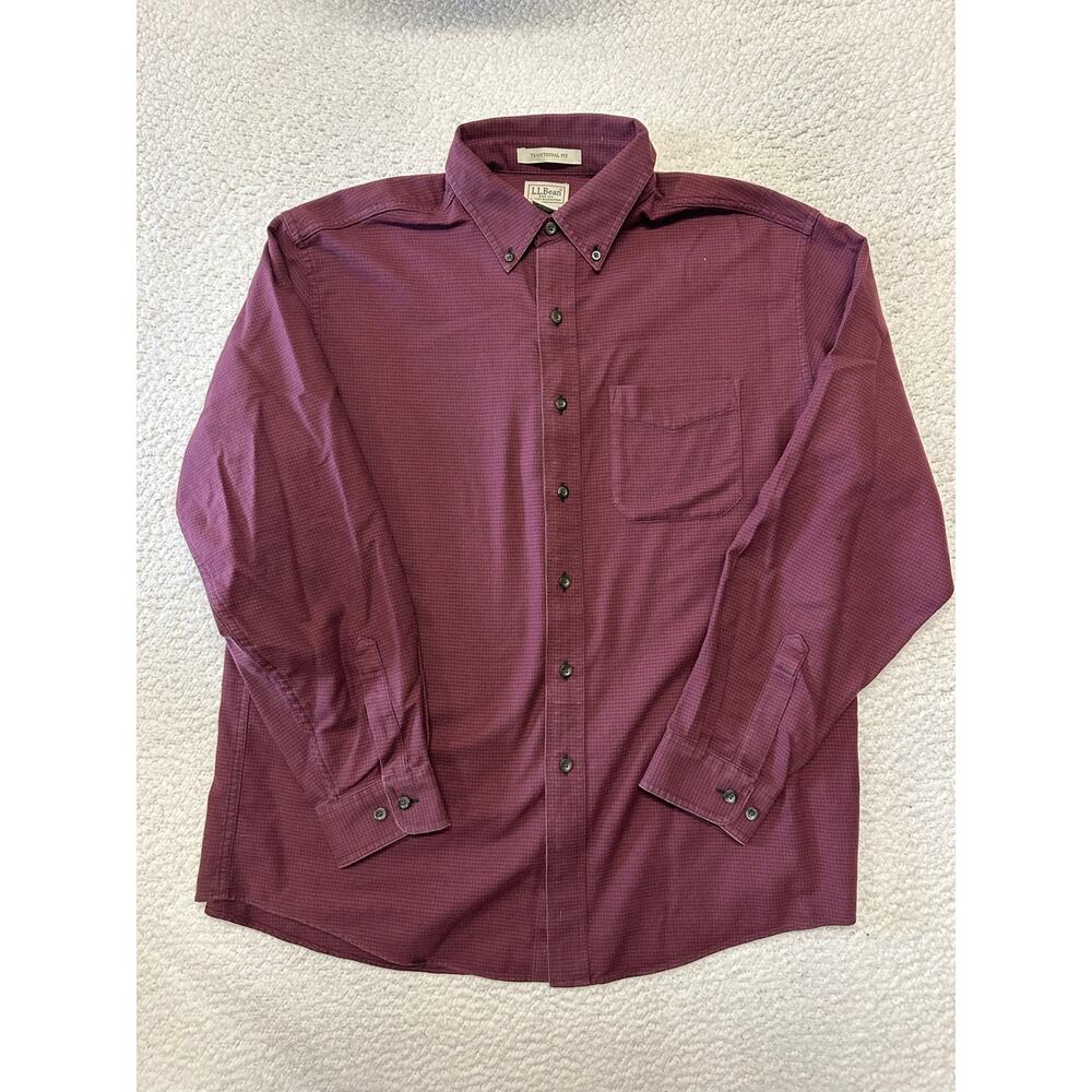 LL Bean Mens Long Sleeve Button Down Flannel Shirt Large